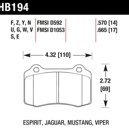 Hawk Performance HB194F.570 Disc Brake Pad