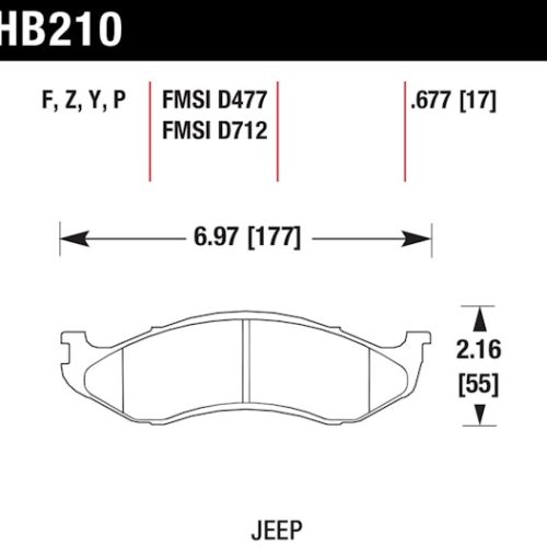Hawk Performance HB210Z.677 Disc Brake Pad