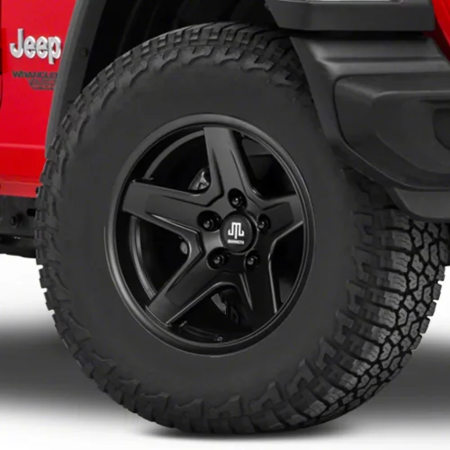 Mammoth Boulder Matte Black Wheel; 17×9; -6mm Offset (18-26 Jeep Wrangler JL)